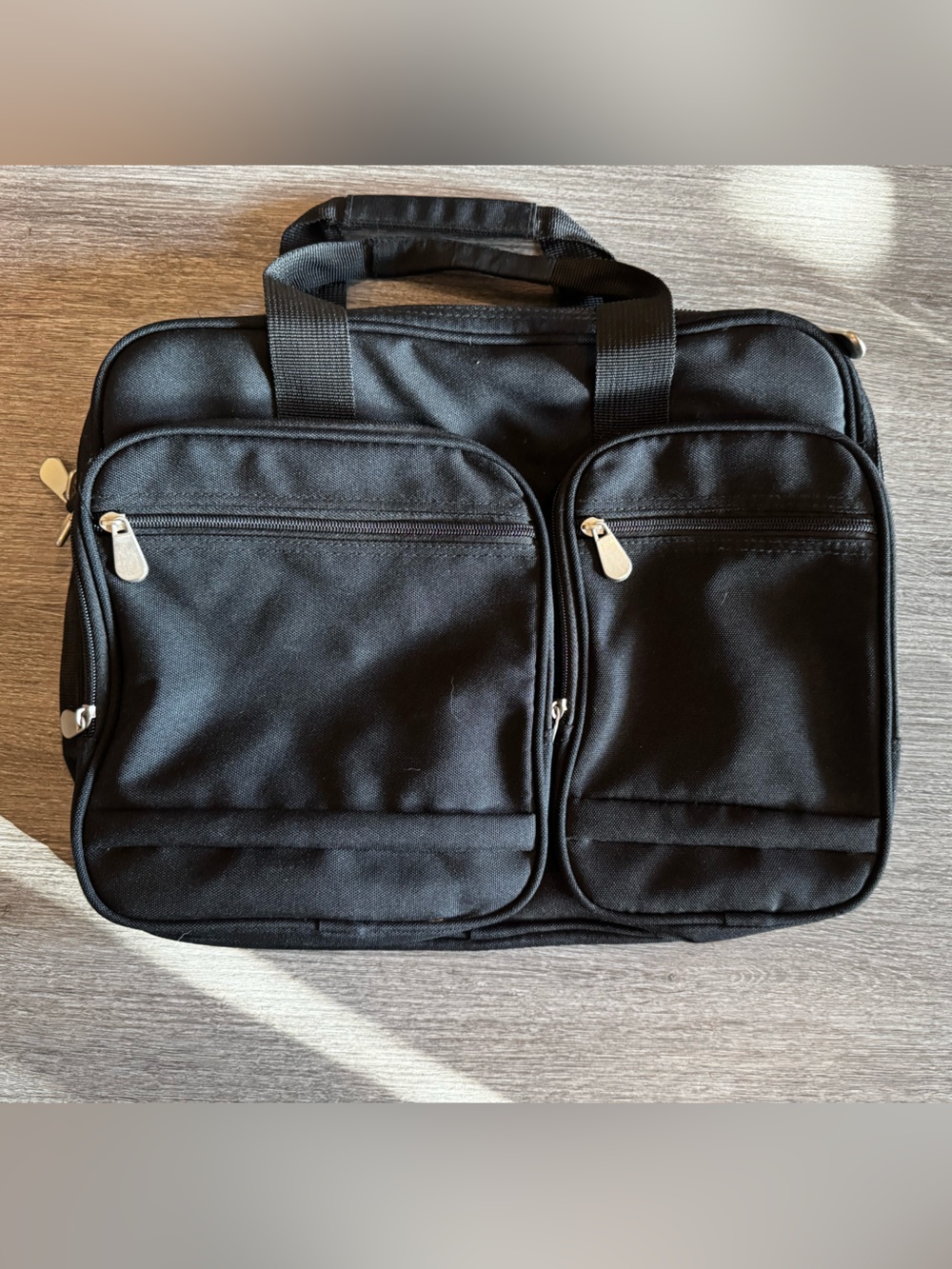 Black Laptop Bag-Briefcase with Shoulder Strap Multi-Compartment Work Travel Bag